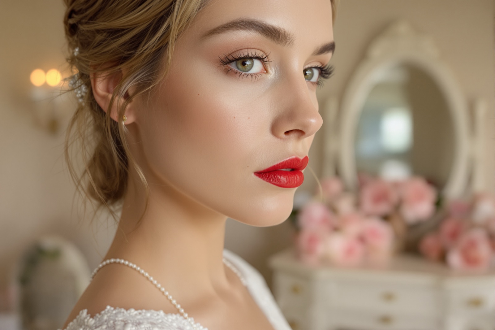 A bold red lip