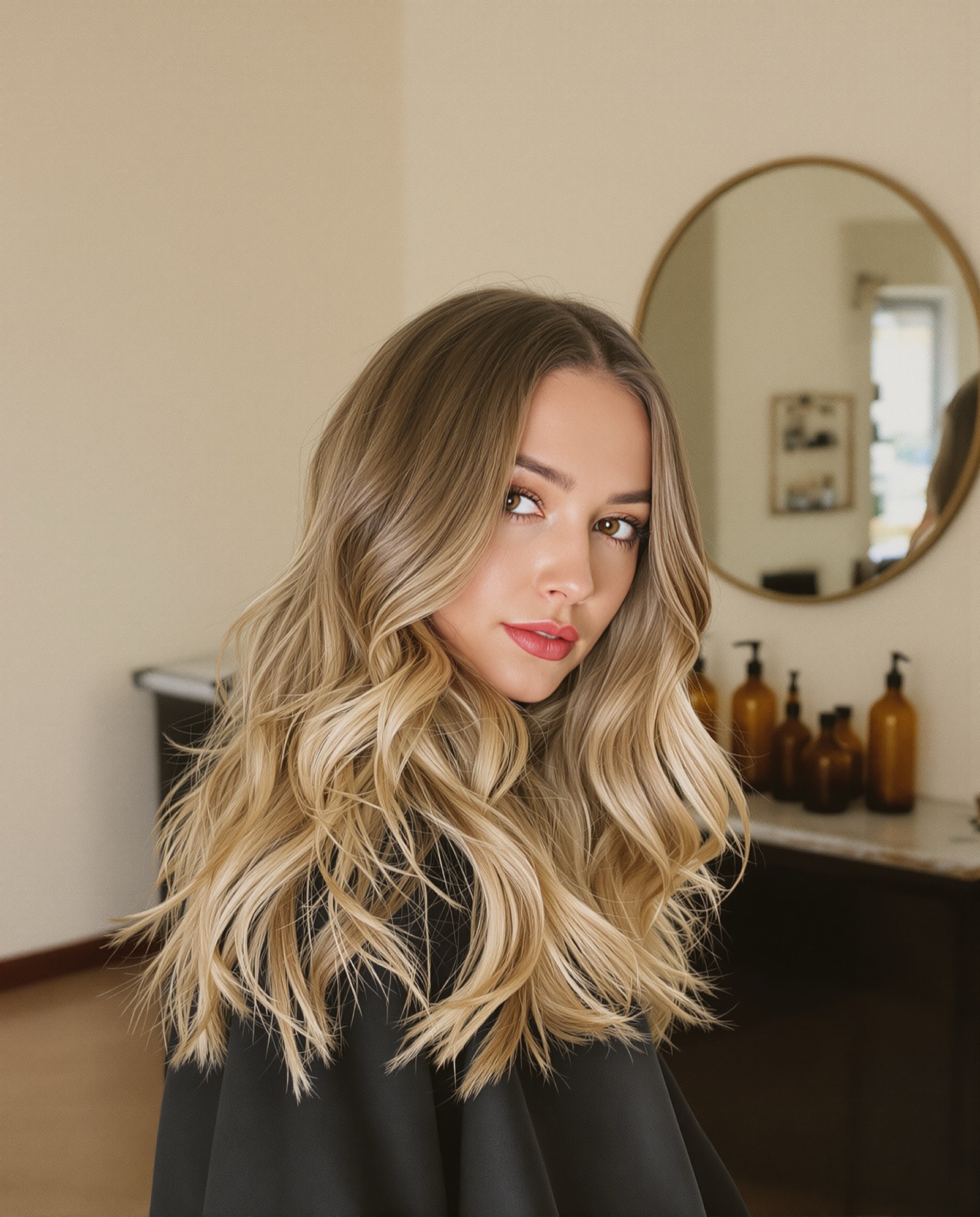 Dimensional color with warm highlights through the mid-lengths