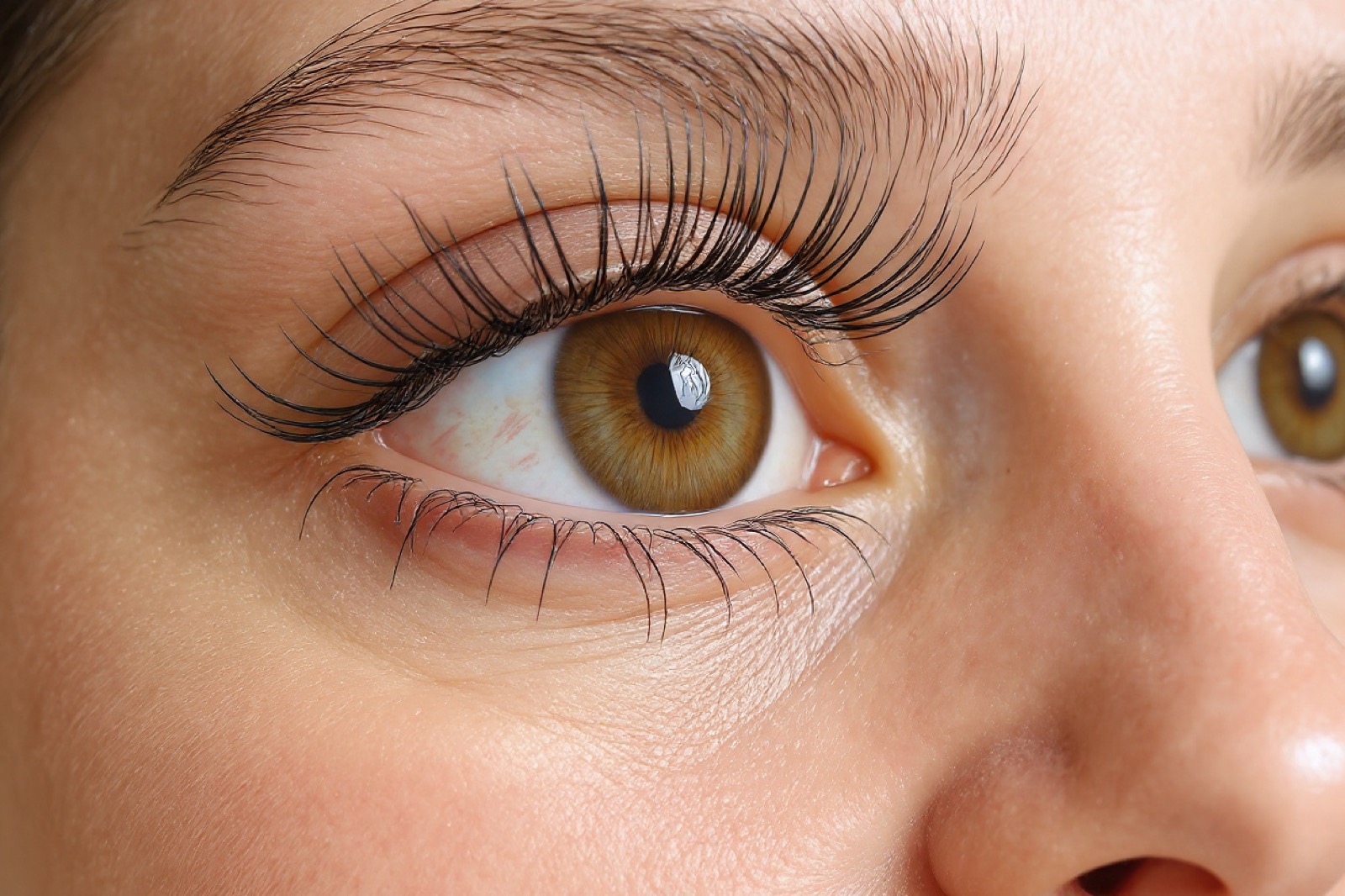 The same eye after a full lash set