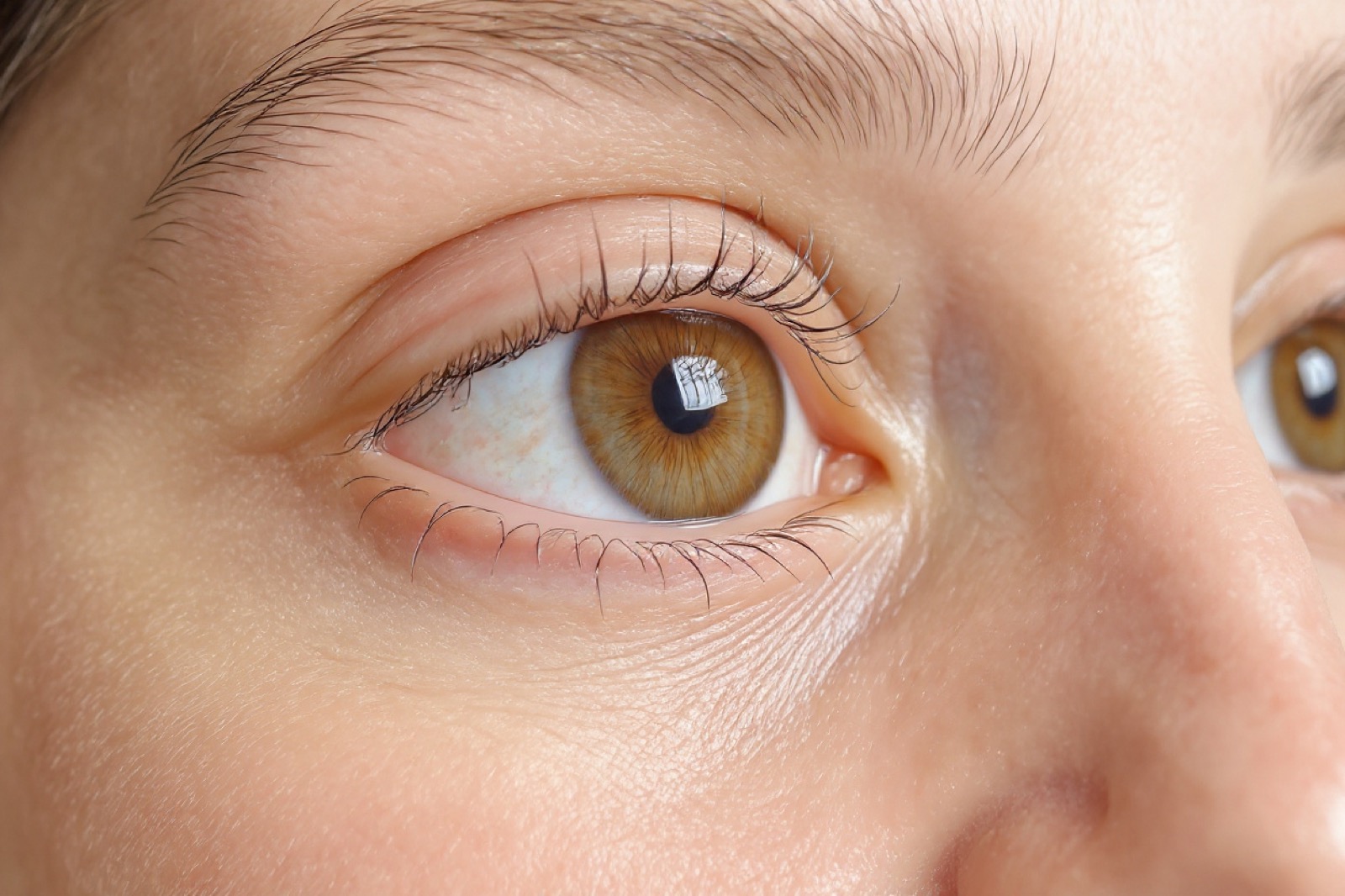 Natural lashes before a set is applied
