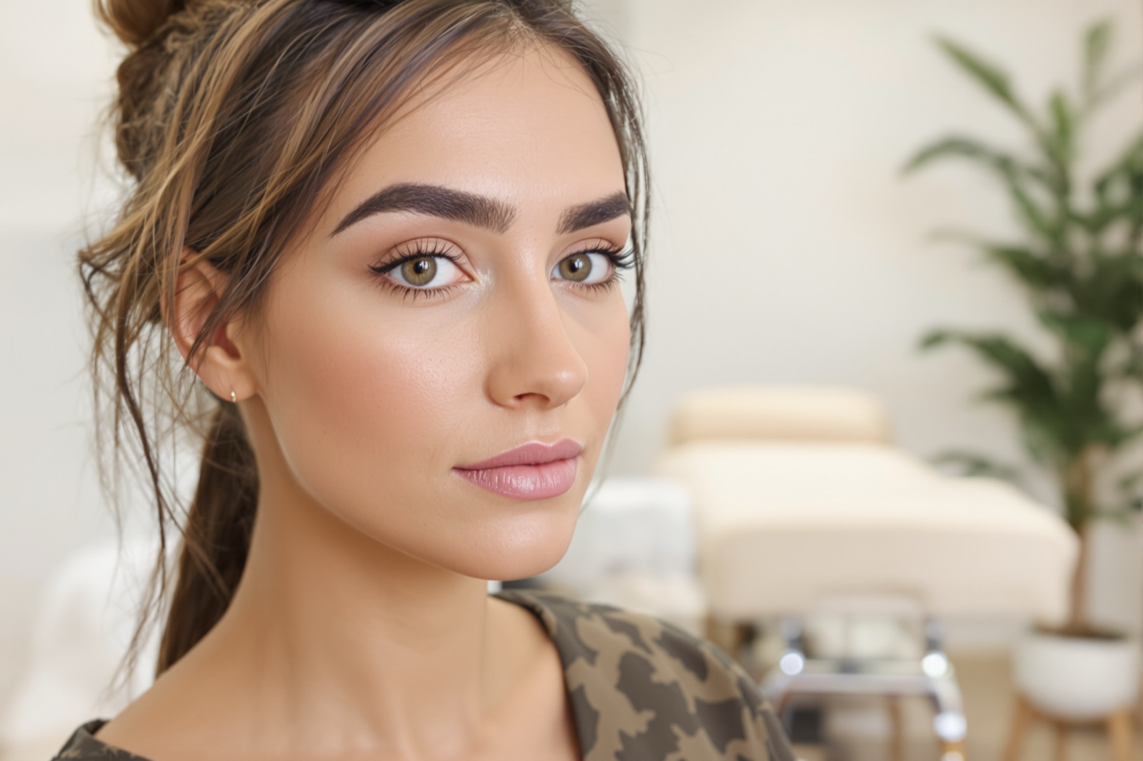 A brow shape and tint, close up