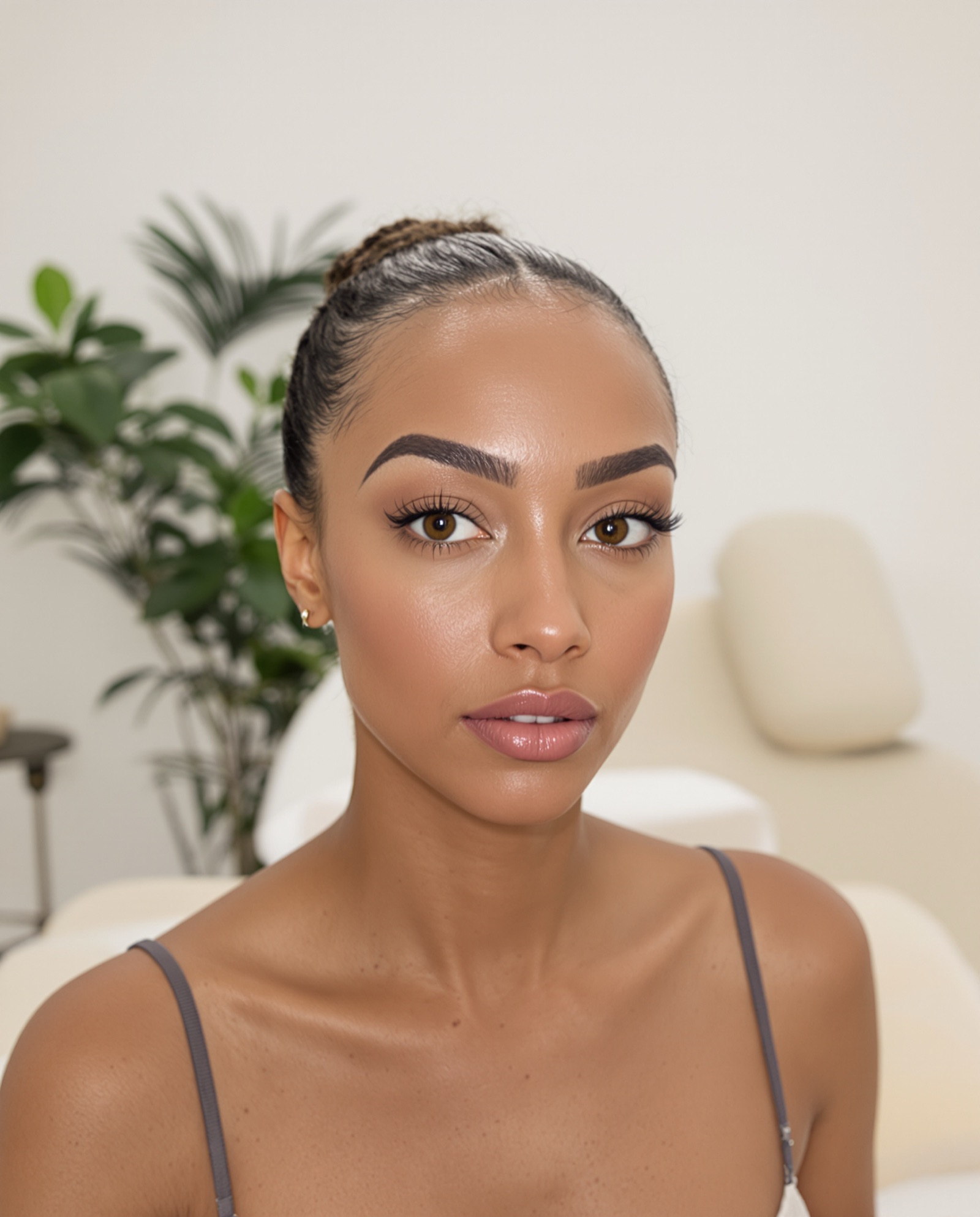 A finished brow and lash look