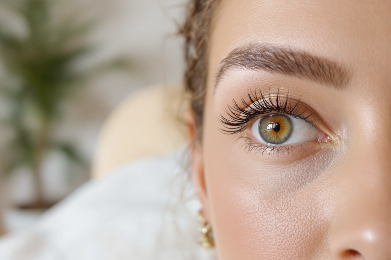 A lash lift on natural lashes